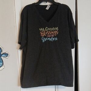 Bella Canvas Dark Gray Triblend V-Neck T-Shirt